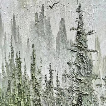 風景 Painting - 緑の森の霧の詳細
